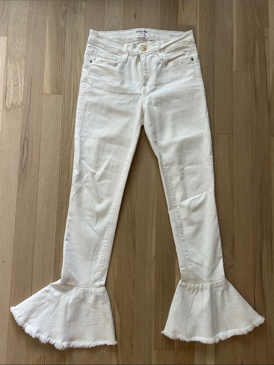 Frame Denim Denim - FRAME white denim high-rise jeans with gold button